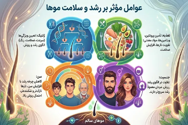 عوامل مؤثر بر رشد موها